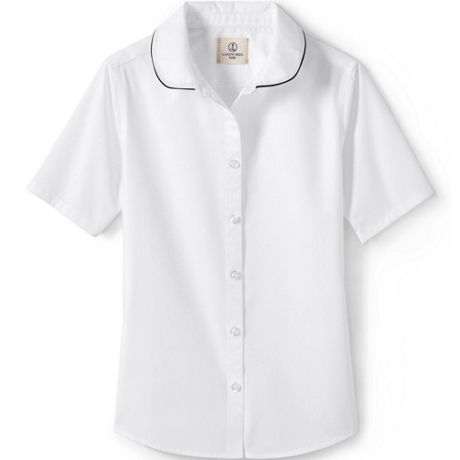 Szsppinnshp Little Girls Long Sleeve Shirt Peter Pan Collar Top Blouse Baby Cute Printed Button Down White Shirts 