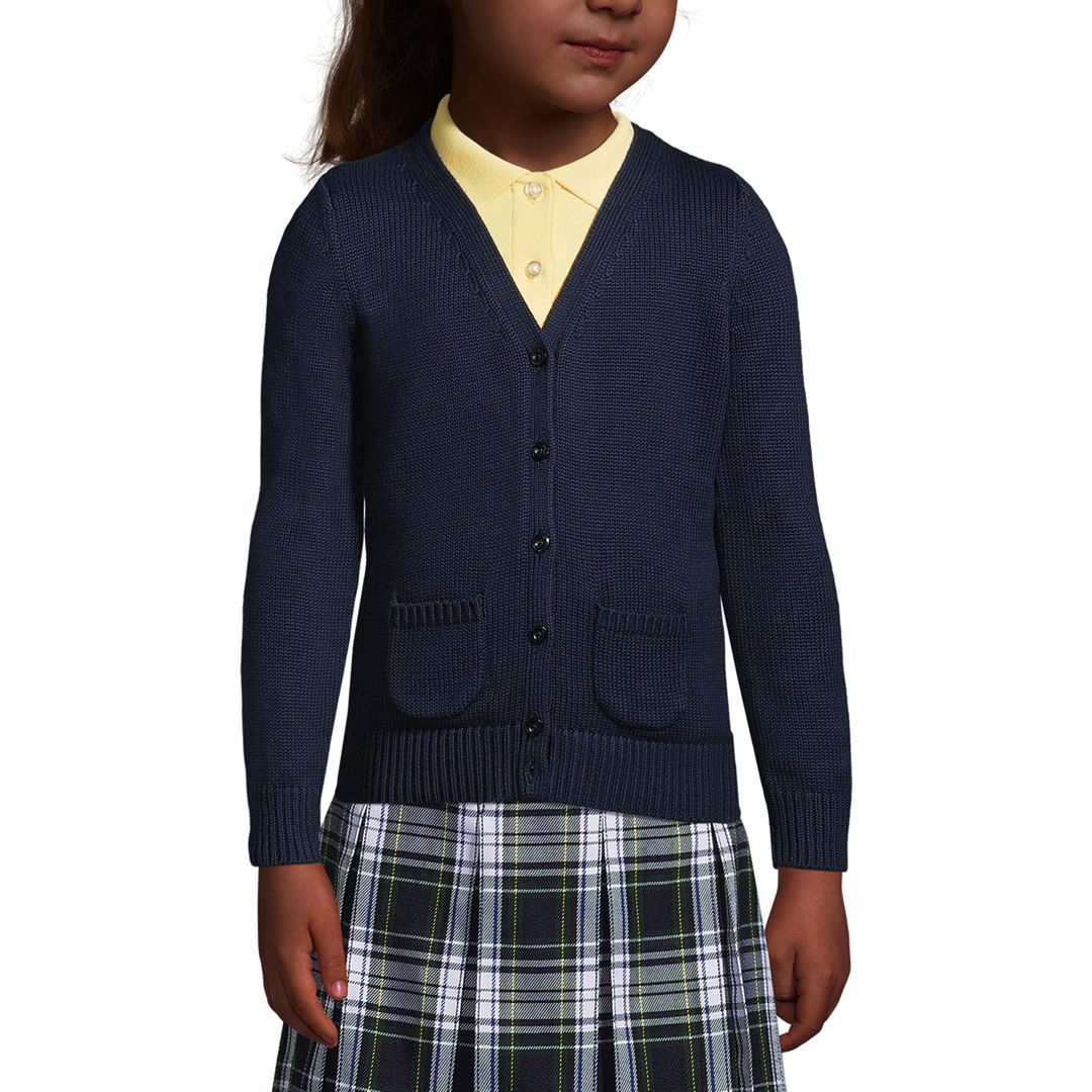 School Uniform Girls Cotton Modal Button Front Cardigan Sweater
