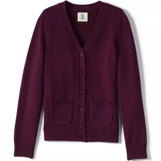Girls Cotton Modal Button Front Cardigan Sweater - primary