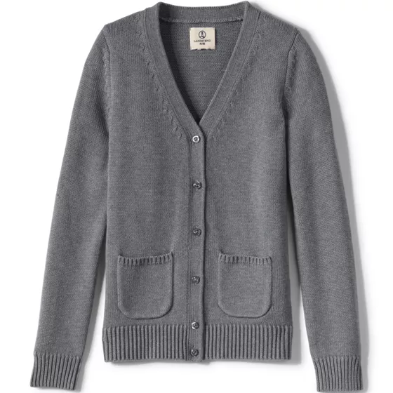 Girls Cotton Modal Button Front Cardigan Sweater - primary