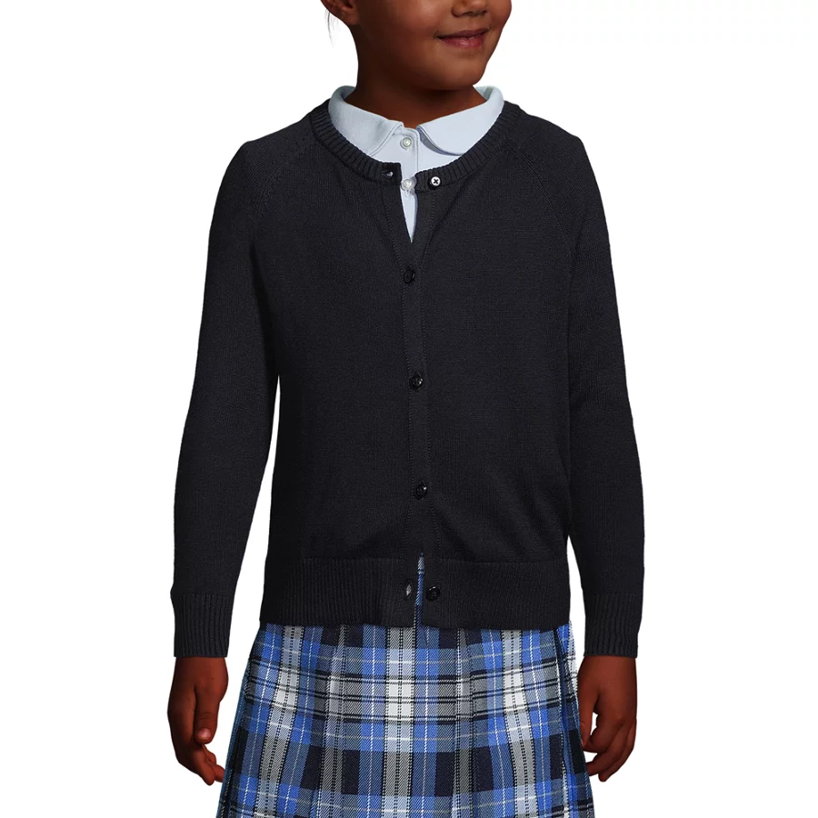 School Uniform Girls' Cotton Modal Cardigan Sweater view 3