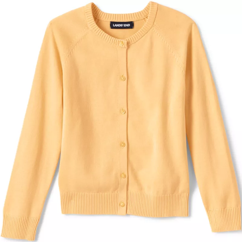 School Uniform Girls Cotton Modal Cardigan Sweater, Front