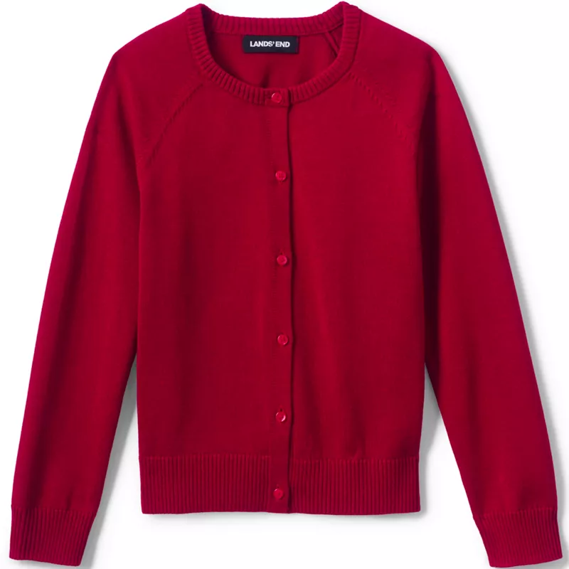 Girls Cotton Modal Cardigan Sweater, Front