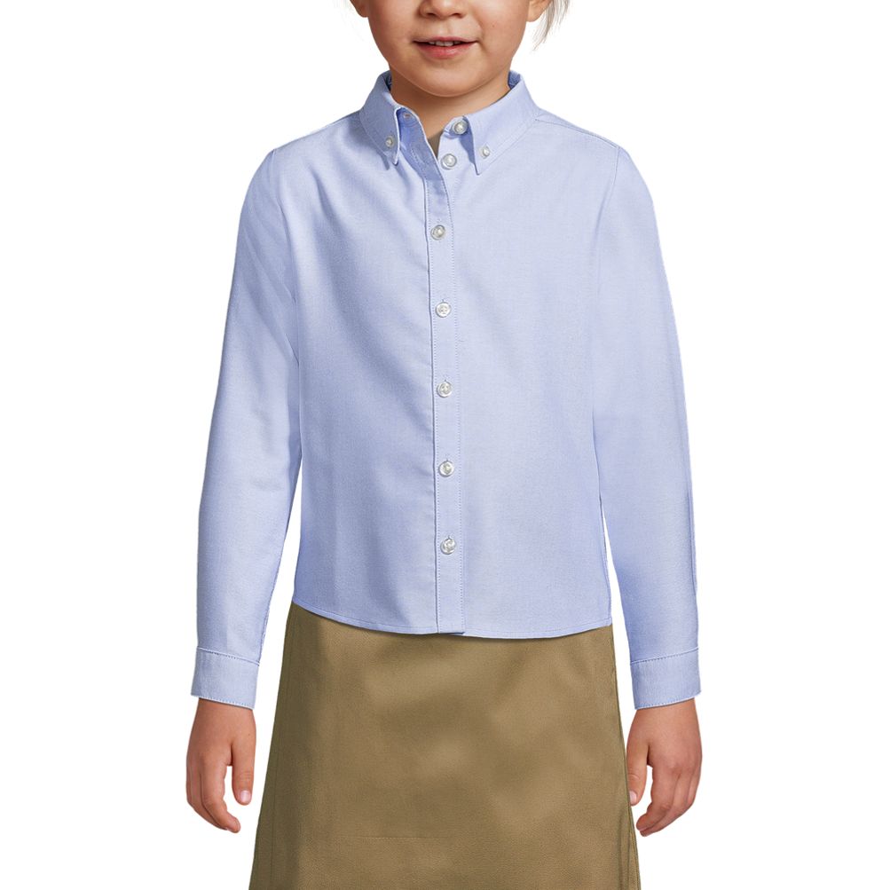 School Uniform Girls Long Sleeve Oxford Dress Shirt