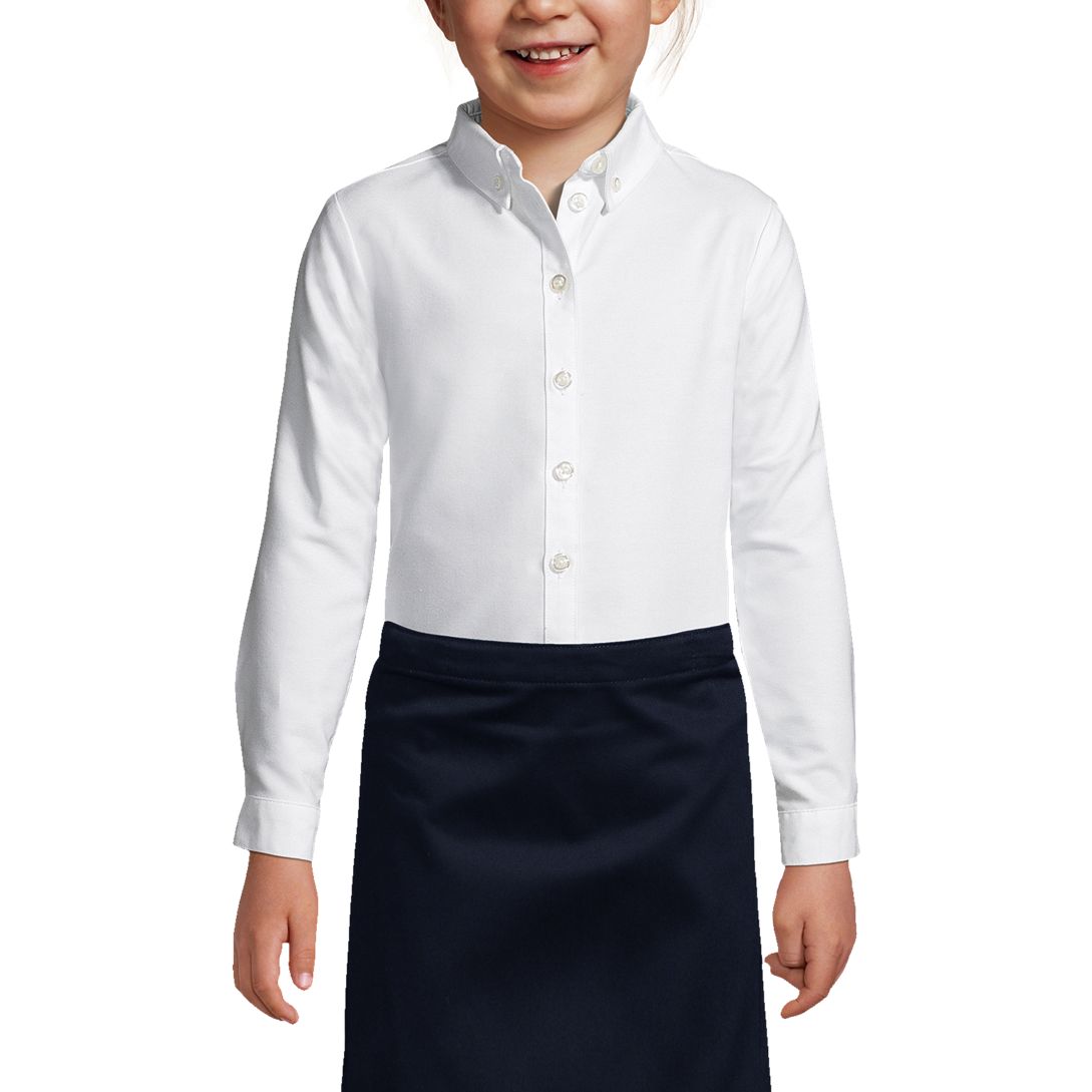 School Uniform Girls Long Sleeve Oxford Dress Shirt