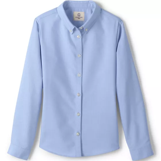 Girls Long Sleeve Oxford Dress Shirt - primary