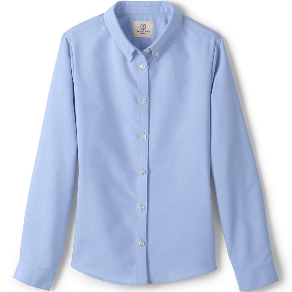 School Uniform Girls Long Sleeve Oxford Dress Shirt