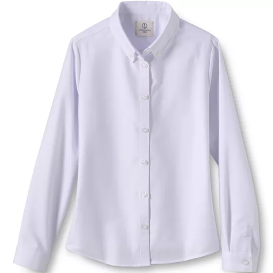 School Uniform Girls Long Sleeve Oxford Dress Shirt - primary