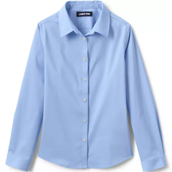 Girls No Gape Long Sleeve Stretch Shirt - primary