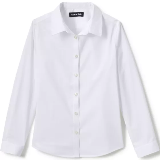 Girls No Gape Long Sleeve Stretch Shirt - primary