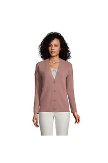 Women's Relaxed Cashmere Ribbed V-Neck Cardigan 