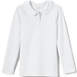 School Uniform Girls Long Sleeve Ruffled Peter Pan Collar Knit Shirt, Front