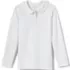 Girls Long Sleeve Ruffled Peter Pan Collar Knit Shirt, Front