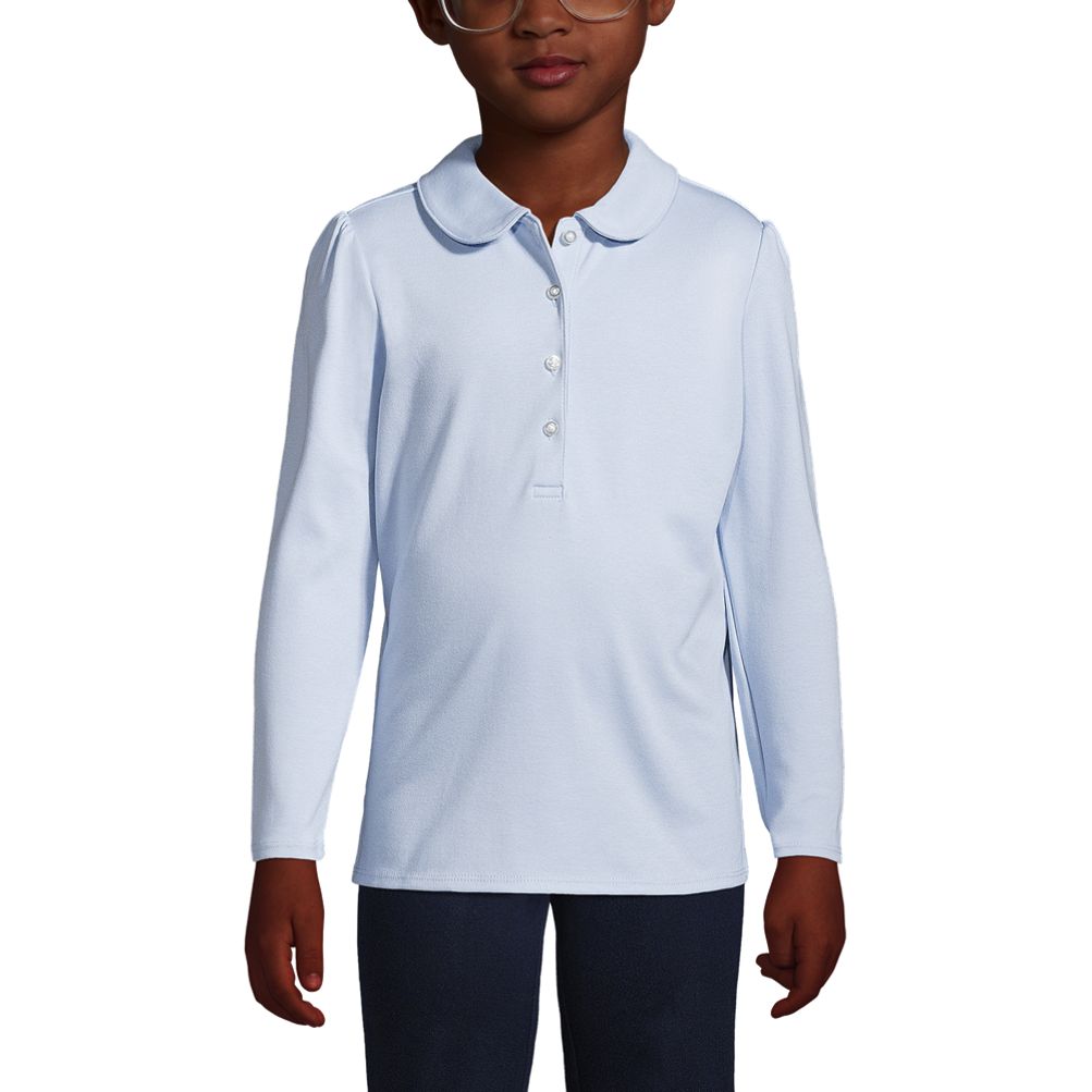 boys white long sleeve polo shirt