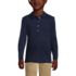 School Uniform Girls Long Sleeve Peter Pan Collar Polo Shirt, Front