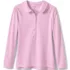 Girls Long Sleeve Peter Pan Collar Polo Shirt, Front