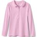 Girls Long Sleeve Peter Pan Collar Polo Shirt, Front