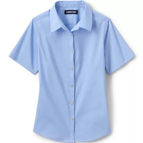 Girls No Gape Short Sleeve Stretch Shirt - primary