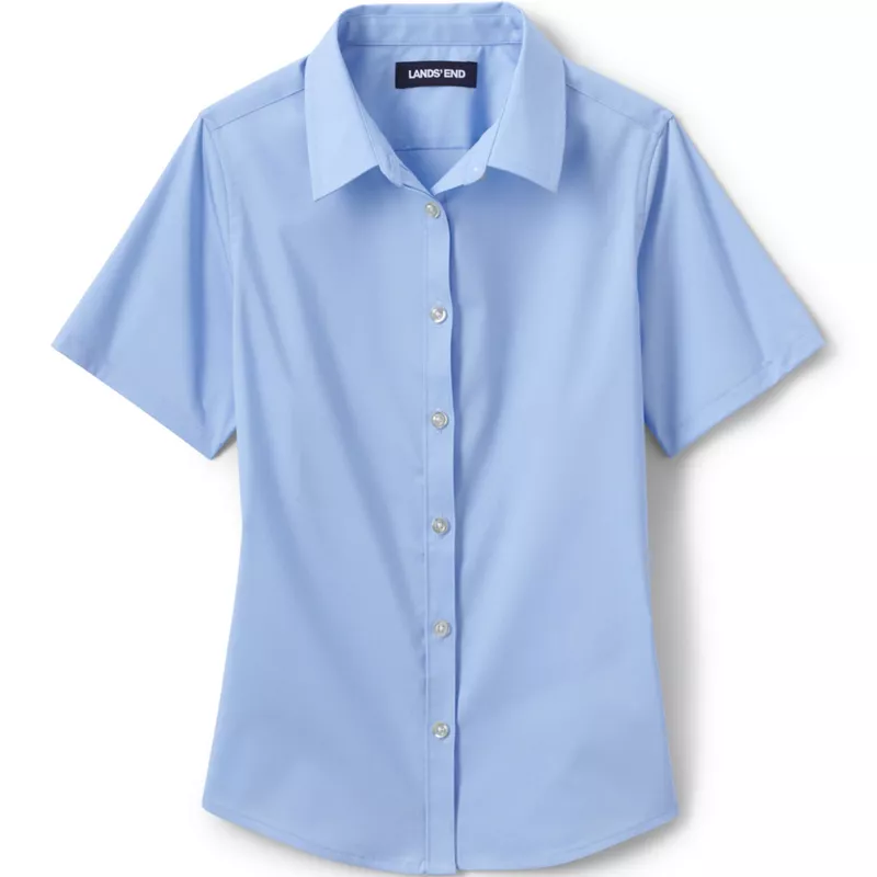 Girls No Gape Short Sleeve Stretch Shirt, Front