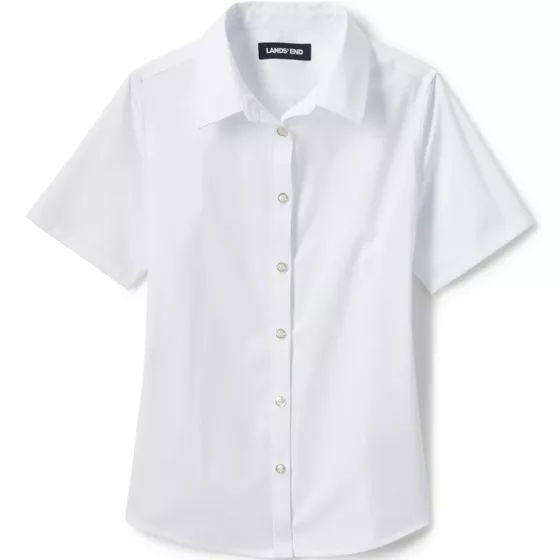 School Uniform Girls No Gape Short Sleeve Stretch Shirt - primary