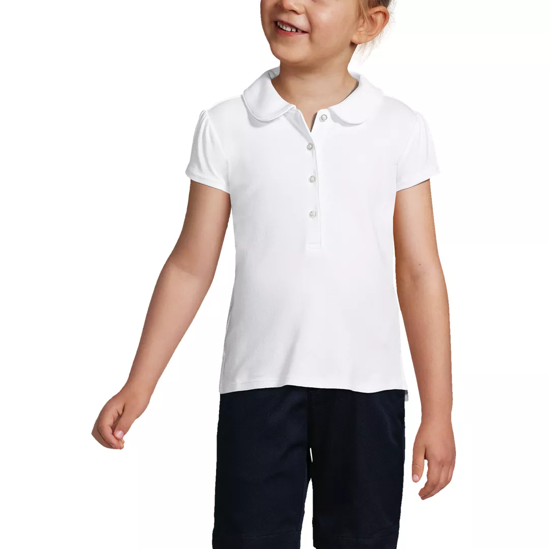 School Uniform Girls Short Sleeve Peter Pan Collar Polo Shirt