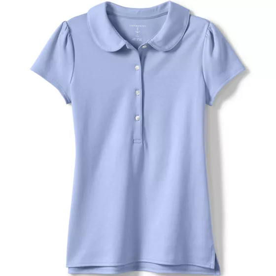 School Uniform Girls Short Sleeve Peter Pan Collar Polo Shirt - primary