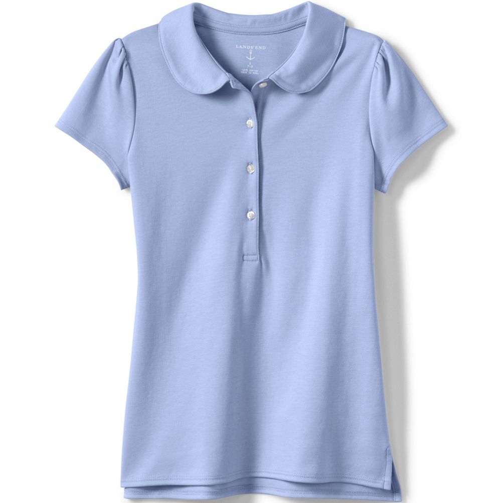 School Uniform Girls Short Sleeve Peter Pan Collar Polo Shirt