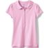 Girls Short Sleeve Peter Pan Collar Polo Shirt, Front