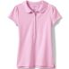 Girls Short Sleeve Peter Pan Collar Polo Shirt, Front