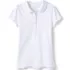 Girls Short Sleeve Peter Pan Collar Polo Shirt, Front