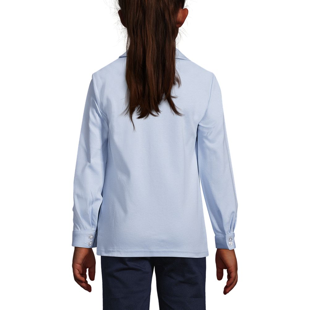 SFCS Girls Peter Pan Collar Long Sleeve Woven Shirt - Uniform Work and Sport