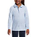 Girls Long Sleeve Button Front Peter Pan Collar Knit Shirt, Front