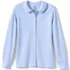 Girls Long Sleeve Button Front Peter Pan Collar Knit Shirt, Front