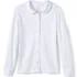 Girls Long Sleeve Button Front Peter Pan Collar Knit Shirt, Front
