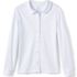 Girls Long Sleeve Button Front Peter Pan Collar Knit Shirt, Front