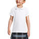 Girls Short Sleeve Ruffled Peter Pan Collar Knit Shirt, Front