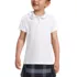 Girls Short Sleeve Ruffled Peter Pan Collar Knit Shirt, Front