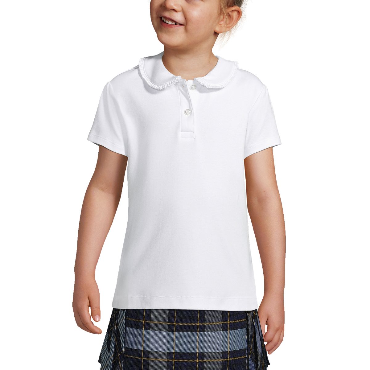 School Uniform Girls Short Sleeve Feminine Fit Interlock Polo Shirt