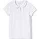 School Uniform Girls Short Sleeve Ruffled Peter Pan Collar Knit Shirt, Front