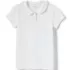 Girls Short Sleeve Ruffled Peter Pan Collar Knit Shirt, Front