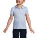 School Uniform Girls Short Sleeve Button Front Peter Pan Collar Knit Shirt, Front