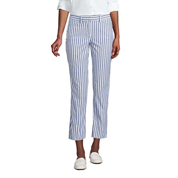 Chino Slim 7/8 en Chambray Stretch Taille Mi-Haute, Femme Stature Standard image number 0