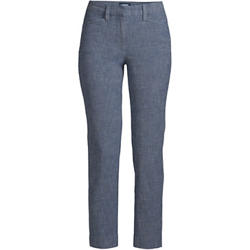 Chino Slim 7/8 en Chambray Stretch Taille Mi-Haute, Femme Stature Standard image number 3