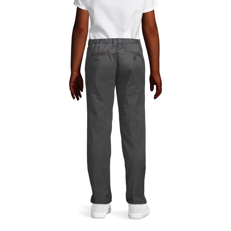 School Uniform Girls' Iron Knee Blend Plain Front Chino Pants view 4
