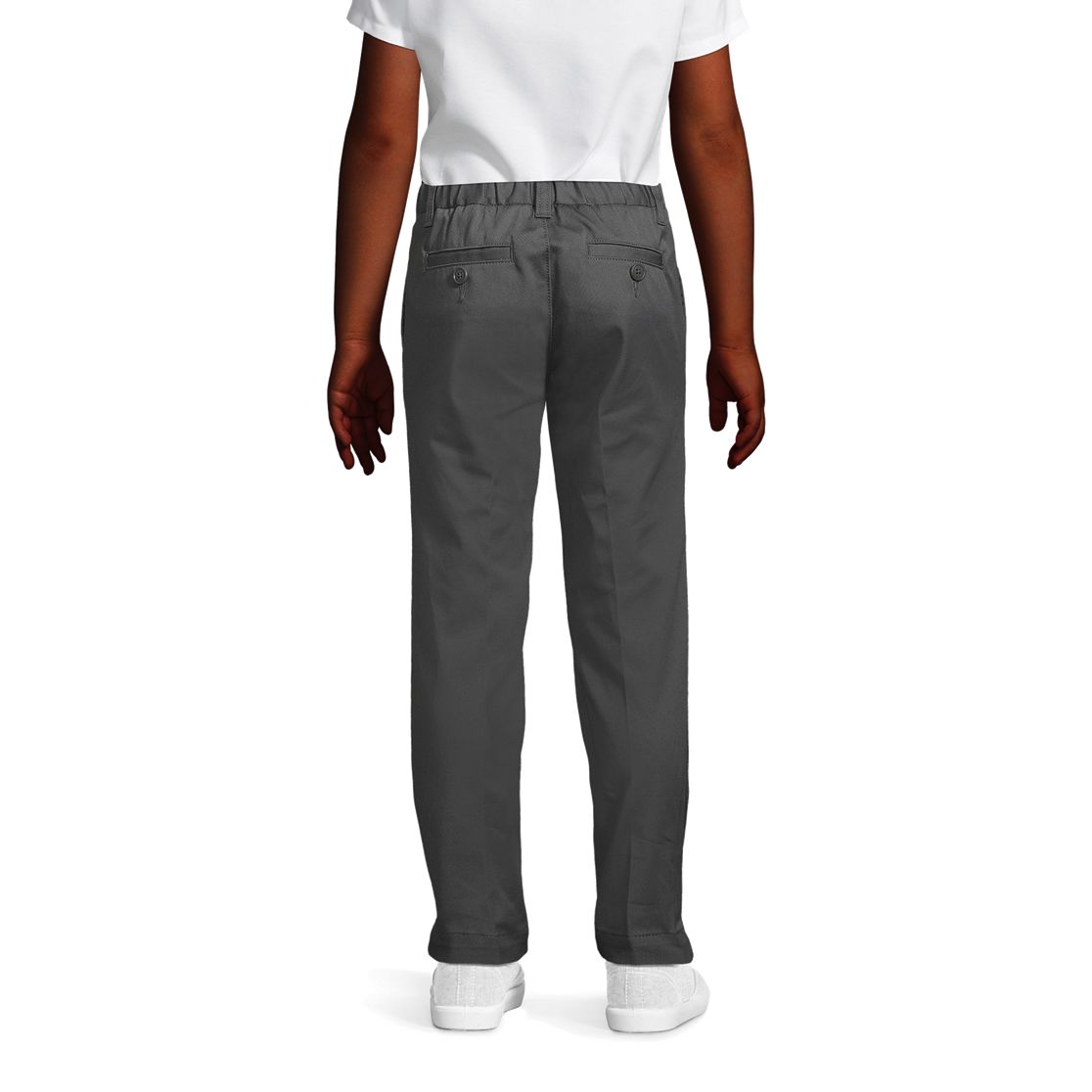 School Uniform Girls Iron Knee Blend Plain Front Chino Pants