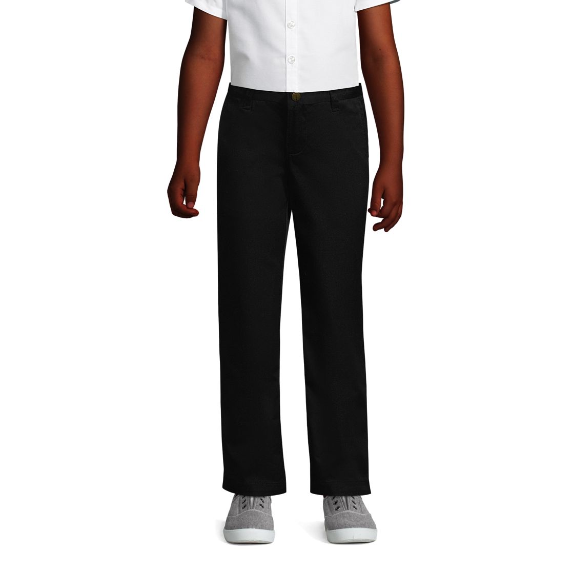 School Uniform Girls Iron Knee Blend Plain Front Chino Pants