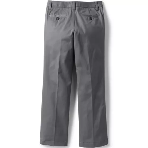 School Uniform Girls Iron Knee Blend Plain Front Chino Pants, Back