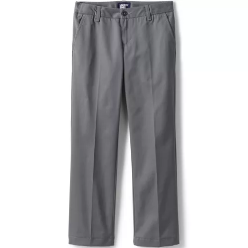 School Uniform Girls Iron Knee Blend Plain Front Chino Pants, Front
