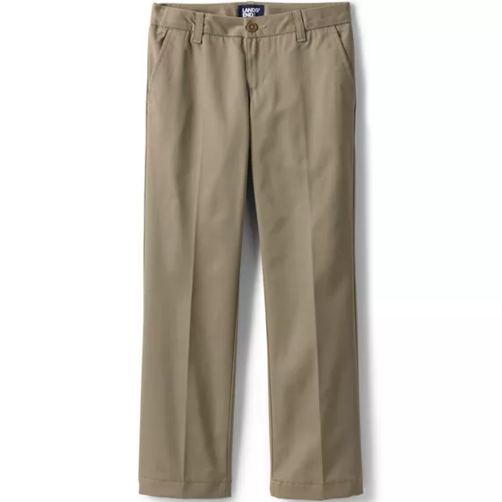 School Uniform Girls Iron Knee Blend Plain Front Chino Pants - primary