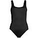 Women's Chlorine Resistant Scoop Neck High Leg Soft Cup Tugless Sporty One Piece Swimsuit, Front